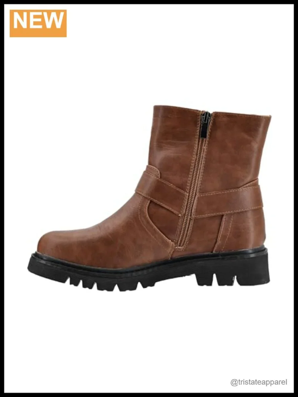 Ankle Bootie with Heel, O-Ring Straps, Adjustable Buckle